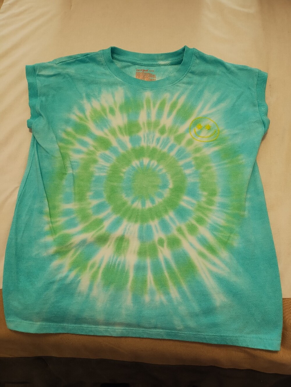 5/$25 Kids Tie-Dye Short Sleeve Tee in Aqua & Green